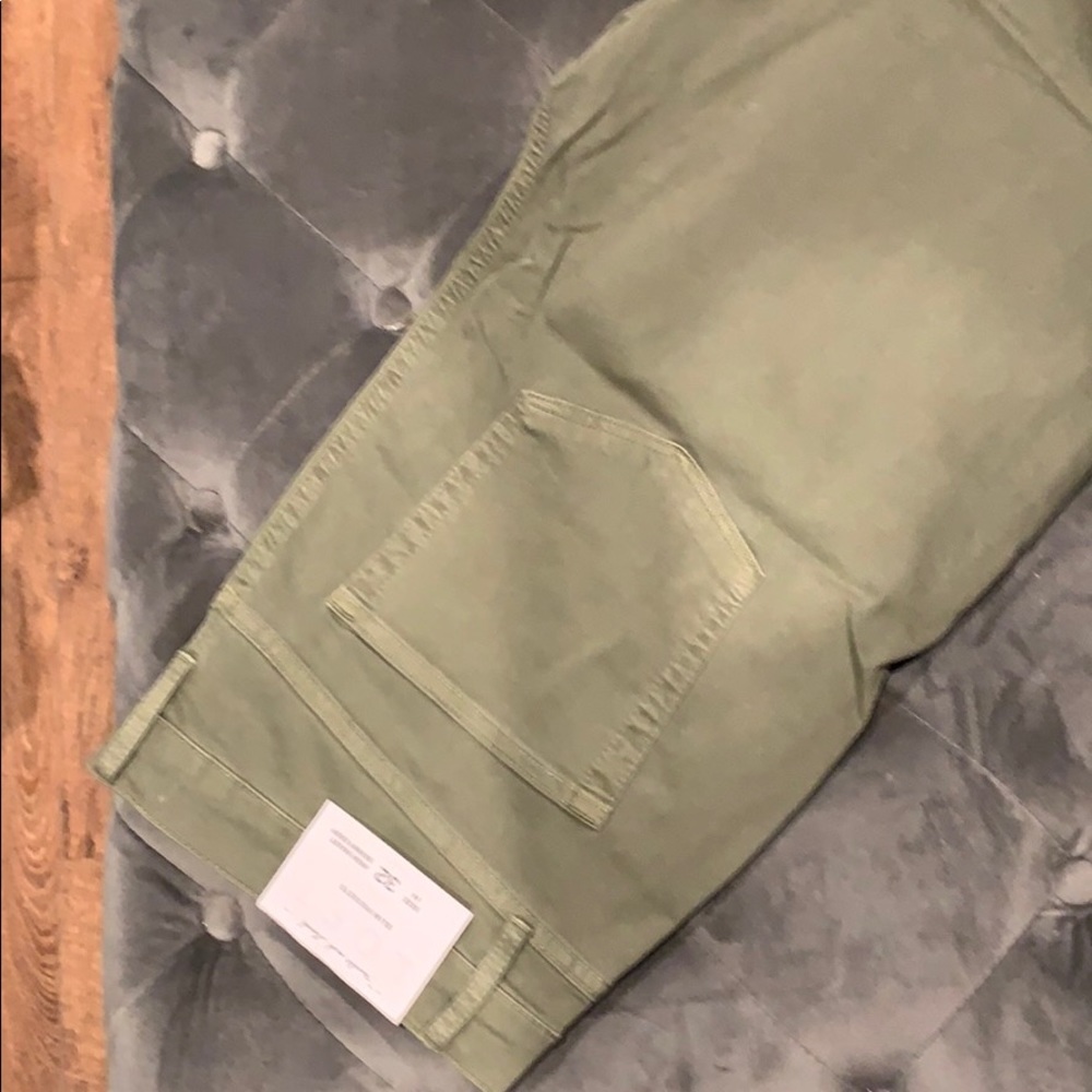 LOFT high waist skinny crop in Olive